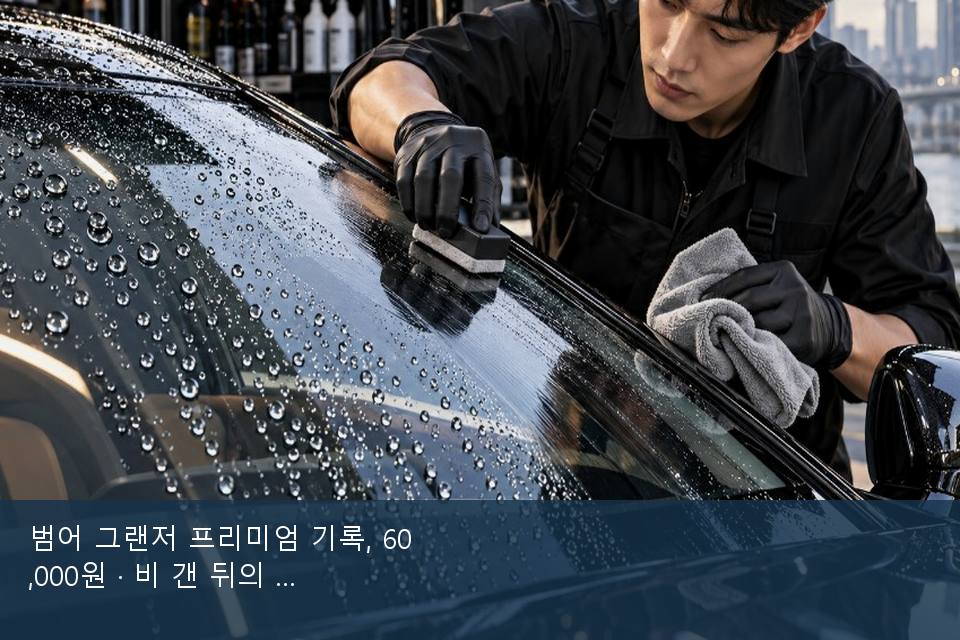 범어 그랜저 프리미엄 기록, 60,000원 · 비 갠 뒤의 작업