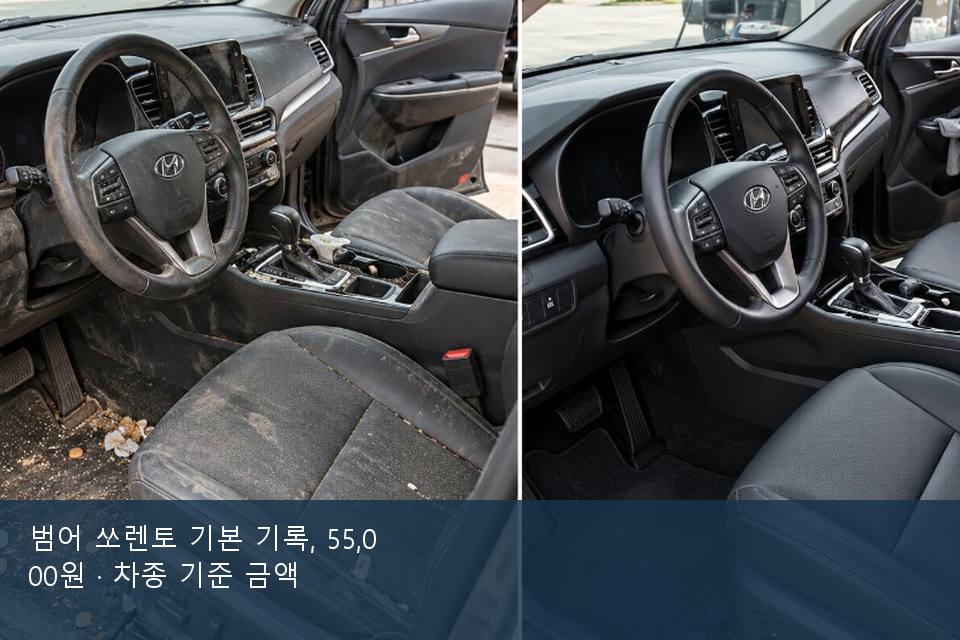 범어 쏘렌토 기본 기록, 55,000원 · 차종 기준 금액